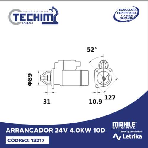 Motor De Arranque HELLA 2.2 KW 9 Dientes Para Audi Q7, Porsche, VW - Ref. 8EA 011 611-881